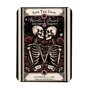 Imán LOS AMANTES Tarot Esqueleto Amor Salva la Fecha