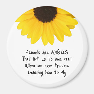 Imán Los amigos del girasol son una cita de los ángeles