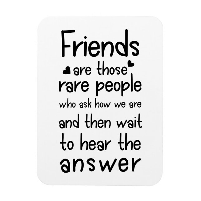 Imán Los amigos son personas raras Cita de amistad negr (Vertical)