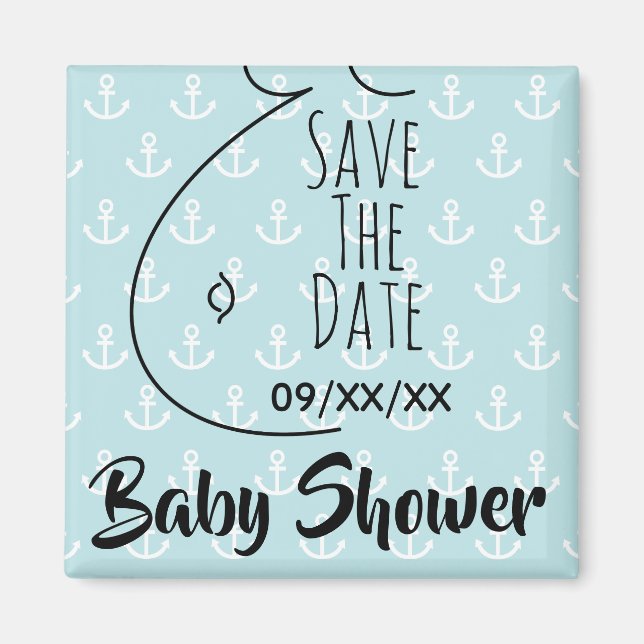 Imán Los Ancestros De Bebé Aqua Baby Shower Salven La F (Frente)