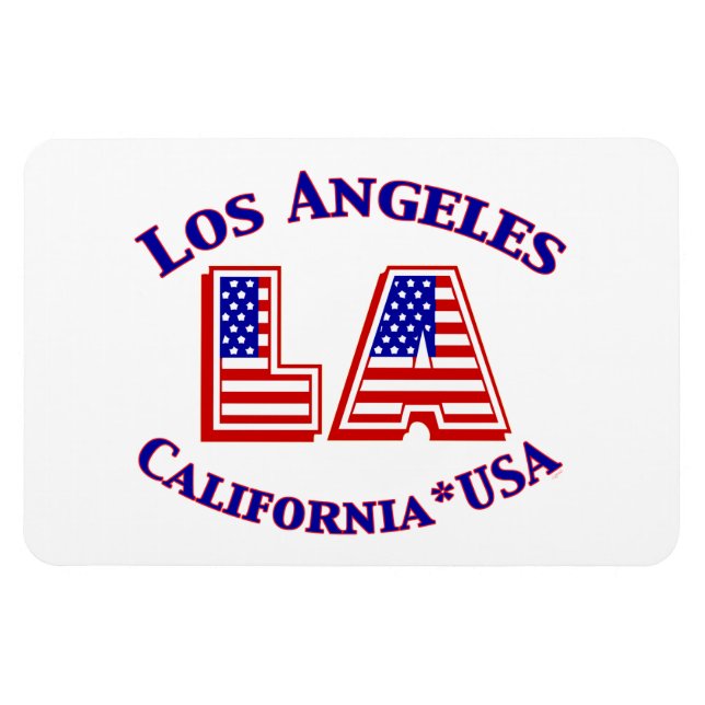 Imán Los Angeles California USA Patriotic Magnet (Horizontal)