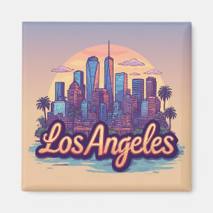 Imán Los Ángeles California Viaje Ciudad Retro