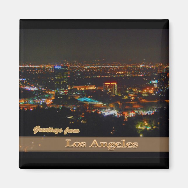 Imán Los Ángeles De Noche Desde Mulholland Drive (Frente)