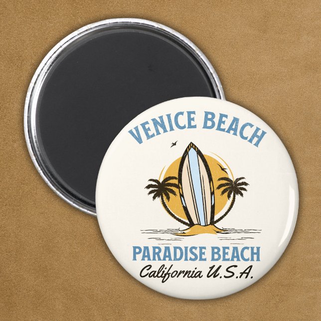 Imán Los Angeles Venice Beach – Coastal Travel Art (Subido por el creador)
