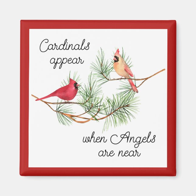 Imán Los cardenales aparecen cuando los ángeles están c (Frente)