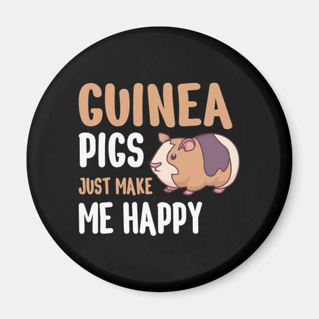 Imán Los cerdos de Guinea me hacen feliz (Frente)