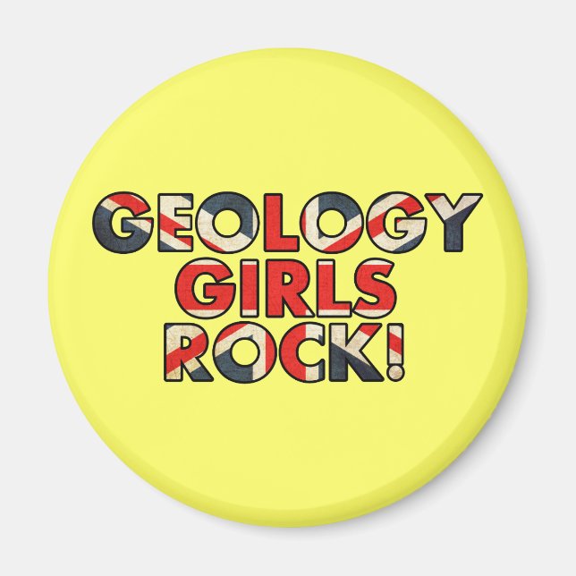 Imán ¡Los Chicas de geología rockean! (Bandera del Rein (Frente)