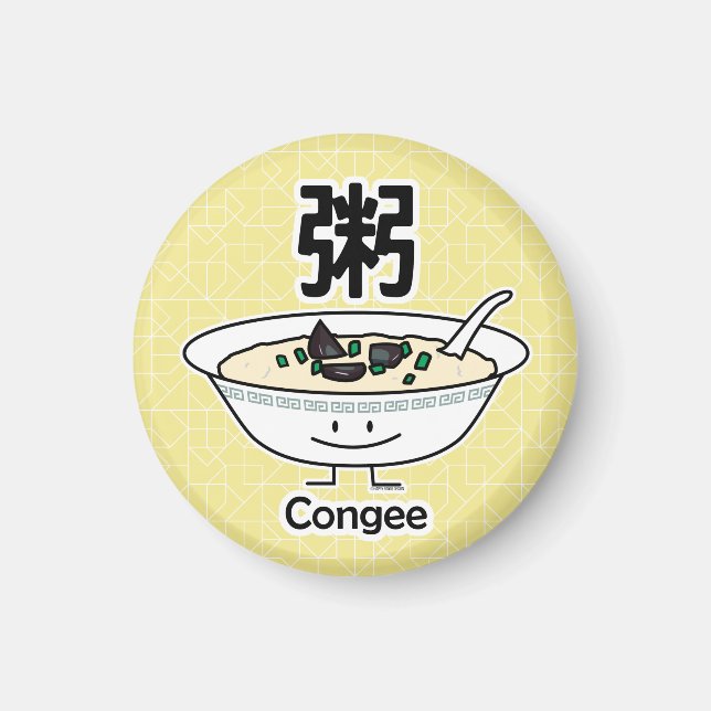 Imán Los chinos del cuenco de las gachas de las gachas (Frente)