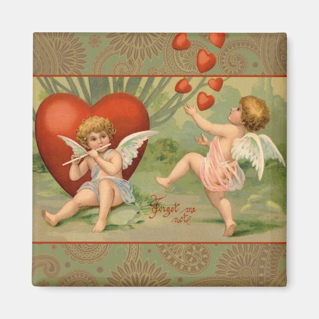 Imán Los Cupidos de San Valentín aman la antigua cosech (Frente)