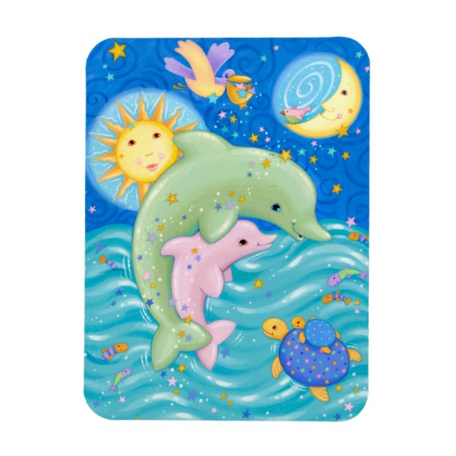 Imán Los delfines juegan (Vertical)