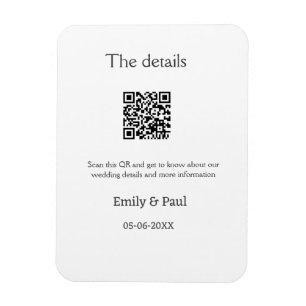 Imán Los detalles del sitio web del boda scan QR añaden