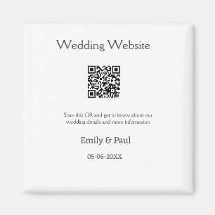 Imán Los detalles del sitio web del boda scan QR añaden