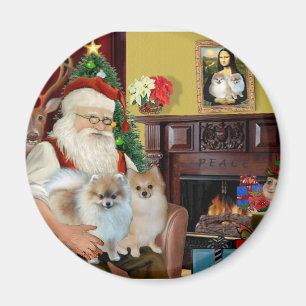 Imán Los dos pomerania de Santa
