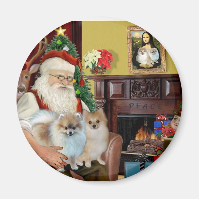Imán Los dos pomerania de Santa (Frente)
