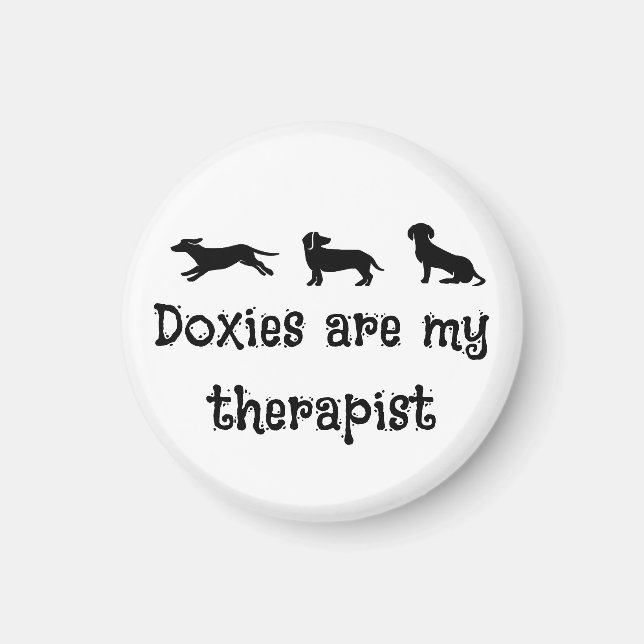 Imán Los Doxies son mi Terapeuta Perrito Salchicha Ador (Frente)