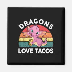 Imán Los dragones aman la camiseta de tacos Cinco Mayo 