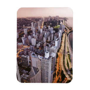 Imán Los E.E.U.U., Illinois, Chicago, vista aérea del