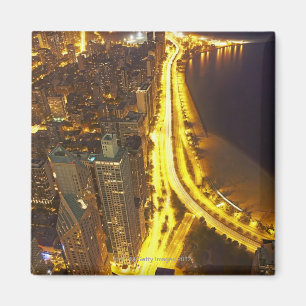 Imán Los E.E.U.U., Illinois, vista aérea de Chicago en