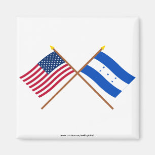 Imán Los E.E.U.U. y banderas cruzadas Honduras
