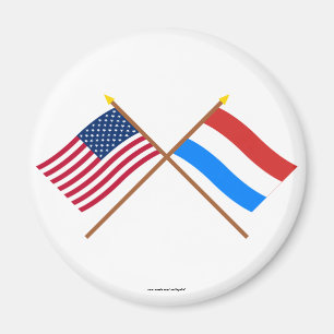 Imán Los E.E.U.U. y banderas cruzadas Luxemburgo