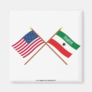 Imán Los E.E.U.U. y banderas cruzadas Somalilandia
