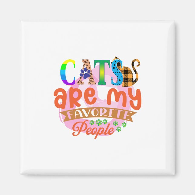 Imán Los gatos de arte son mis favoritos (Frente)