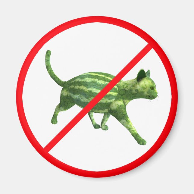 Imán ¡Los gatos de melón están prohibidos! (Frente)