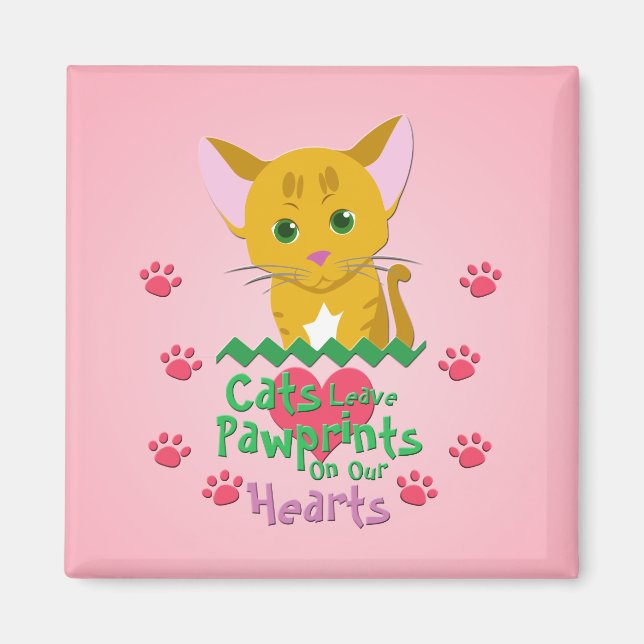 Imán Los gatos dejan huellas (Frente)