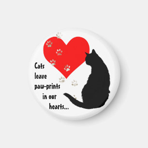 Imán Los gatos dejan huellas en nuestros corazones