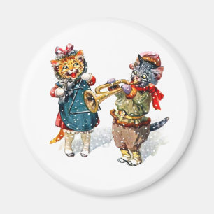 Imán Los gatos juegan a la trompeta y al triángulo en 