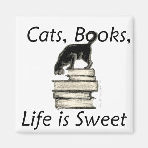 Imán ¡los gatos, libros, vida son dulces!