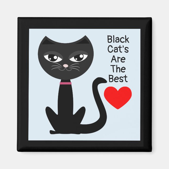 Imán Los gatos negros son los mejores (Frente)