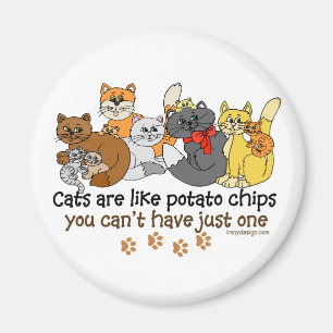 Imán Los gatos son como las patatas fritas