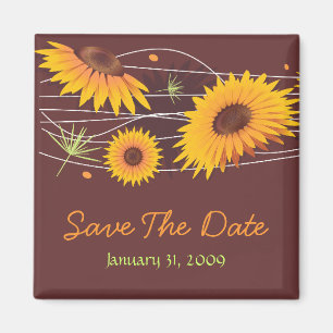 Imán Los girasoles ahorran la invitación 2 de la boda