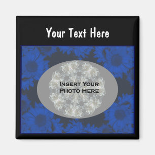 Imán Los girasoles azules diseñan la foto floral