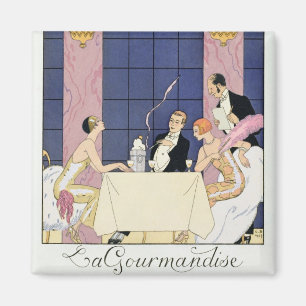 Imán Los Gourmands, 1920-30 (impresión del pochoir)