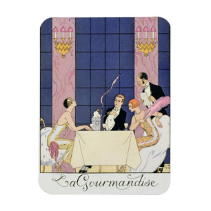 Imán Los Gourmands, 1920-30 (impresión del pochoir)