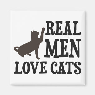 Imán Los hombres de verdad aman los gatos