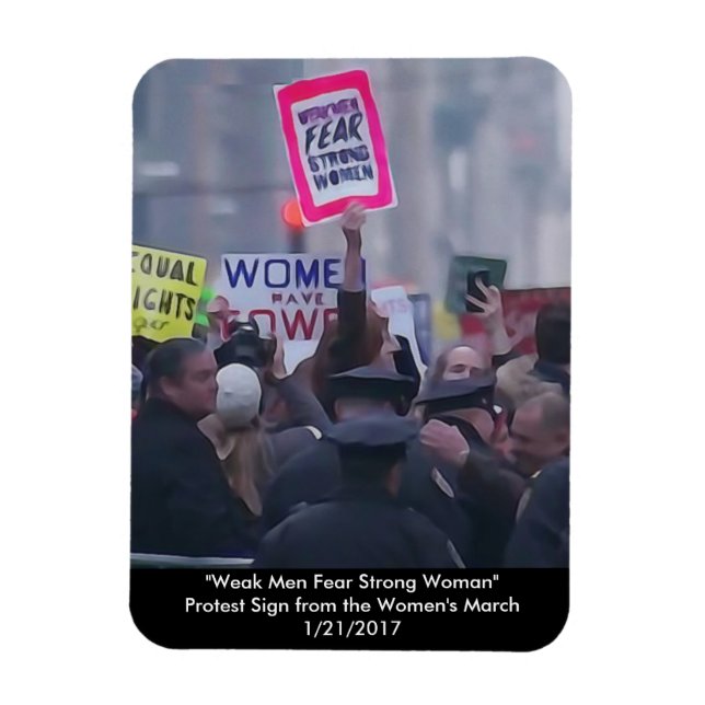 Imán "Los hombres débiles temen a las mujeres fuertes" (Vertical)