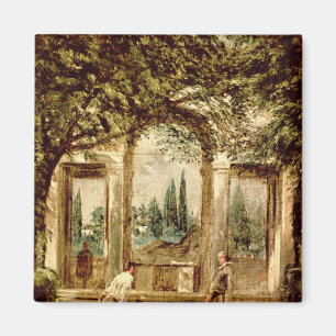 Imán Los jardines del chalet Medici en Roma