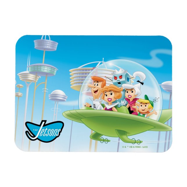 Imán Los Jetsons | Automóvil Familiar Volador (Horizontal)