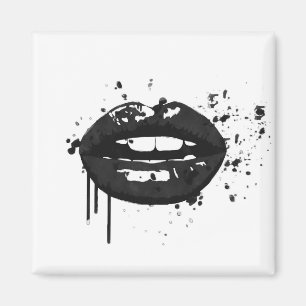 Imán Los labios besan la glamour de la moda belleza neg