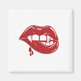 Imán Los labios rojos de vampiro gotean sangre