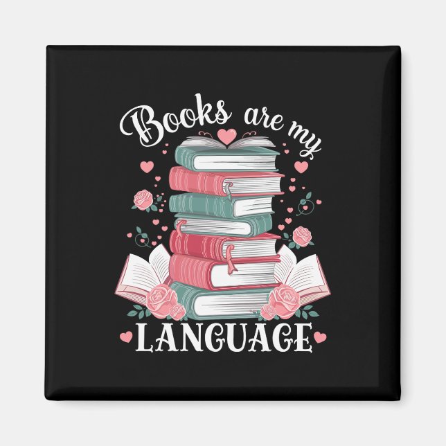 Imán Los libros son mi lenguaje del amor Amante de la l (Frente)