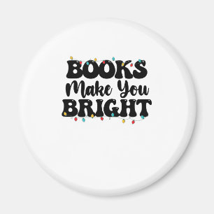 Imán Los libros te hacen una lectura navideña brillante