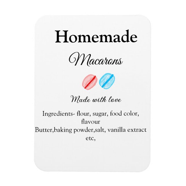 Imán Los macarones caseros añaden ingredientes hechos c (Vertical)
