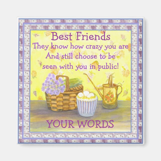 Imán Los mejores amigos en "Huevos y flores" #2 (Frente)