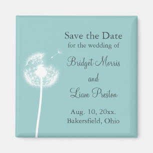 Imán ¡Los mejores deseos! Guardar la fecha (turquesa)