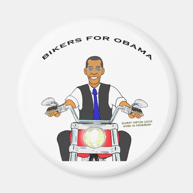 Imán Los motociclistas para Obama (Frente)