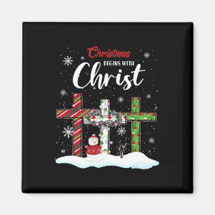 Imán Los navidades comienzan con el Cristo de los hombr